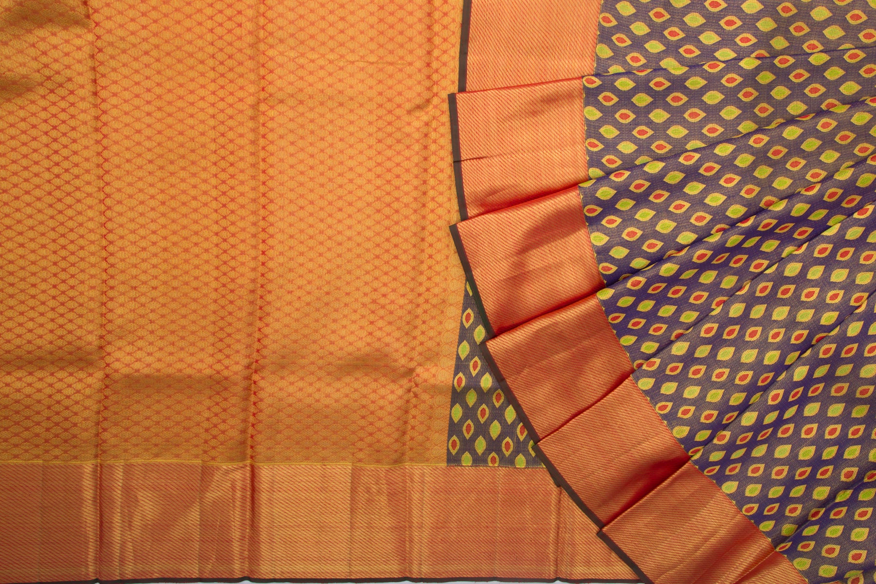 Kanchipuram Silk Tissue Brocade Blue Saree