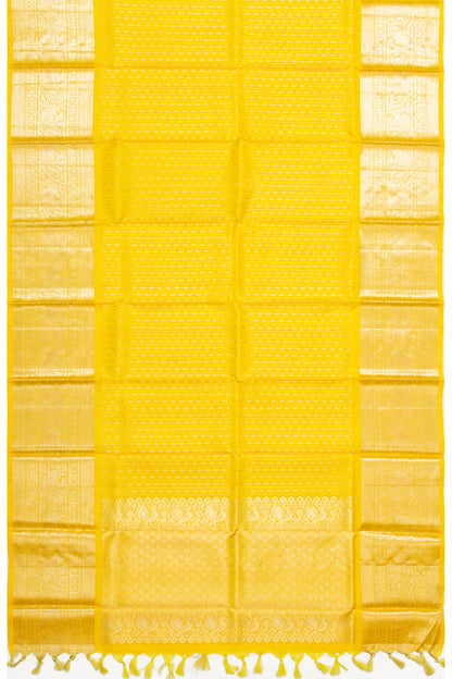 Kanchipuram Silk Brocade Yellow Dupatta