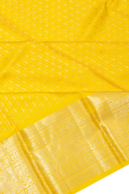 Kanchipuram Silk Brocade Yellow Dupatta