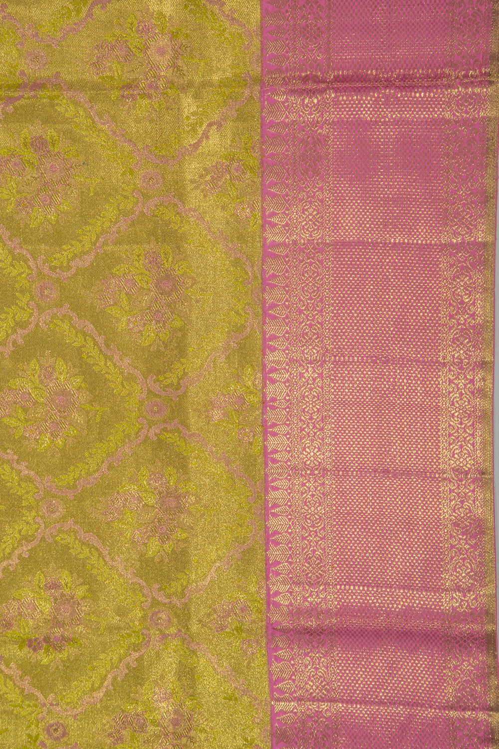Kanchipuram Silk Tissue Brocade Green Saree