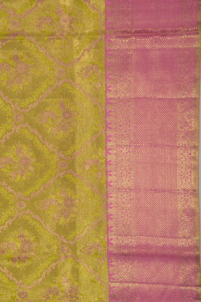 Kanchipuram Silk Tissue Brocade Green Saree