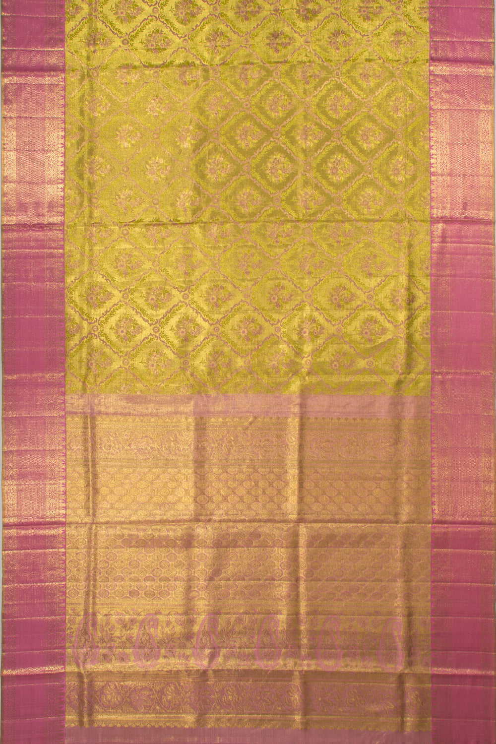 Kanchipuram Silk Tissue Brocade Green Saree