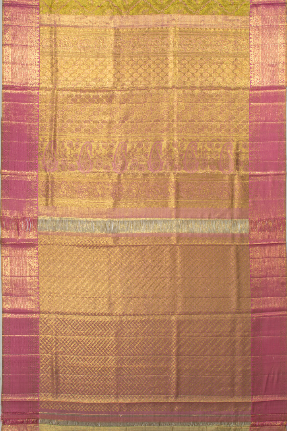 Kanchipuram Silk Tissue Brocade Green Saree
