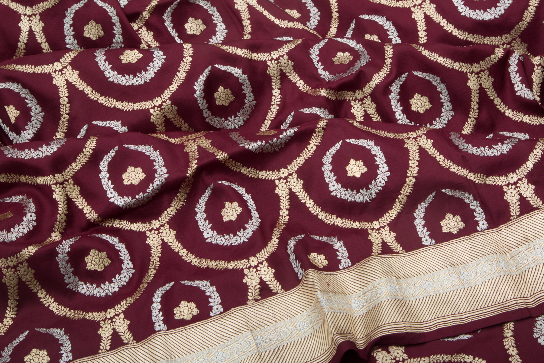 Banarasi Silk Kadwa Jaal Maroon Saree
