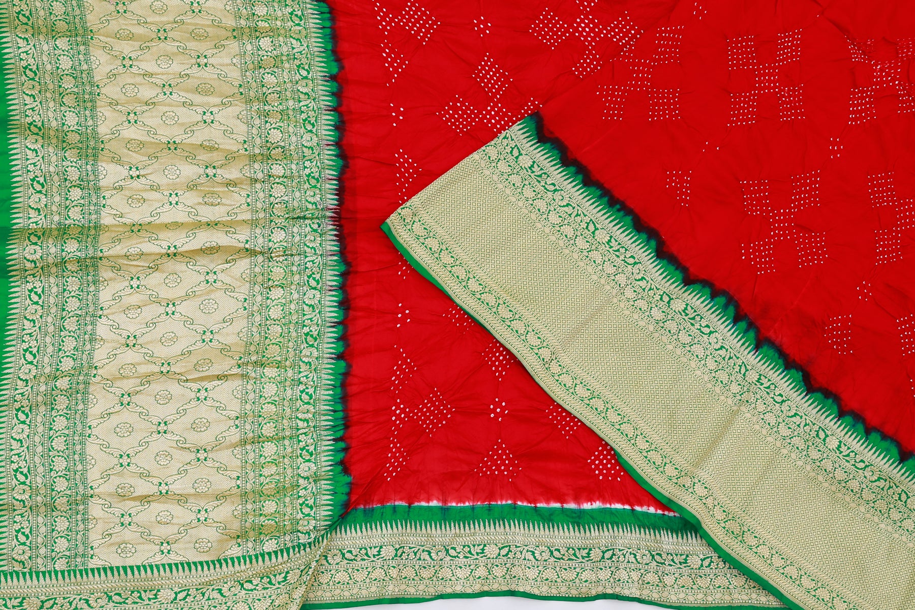 Banarasi Silk Bandhani Red Saree