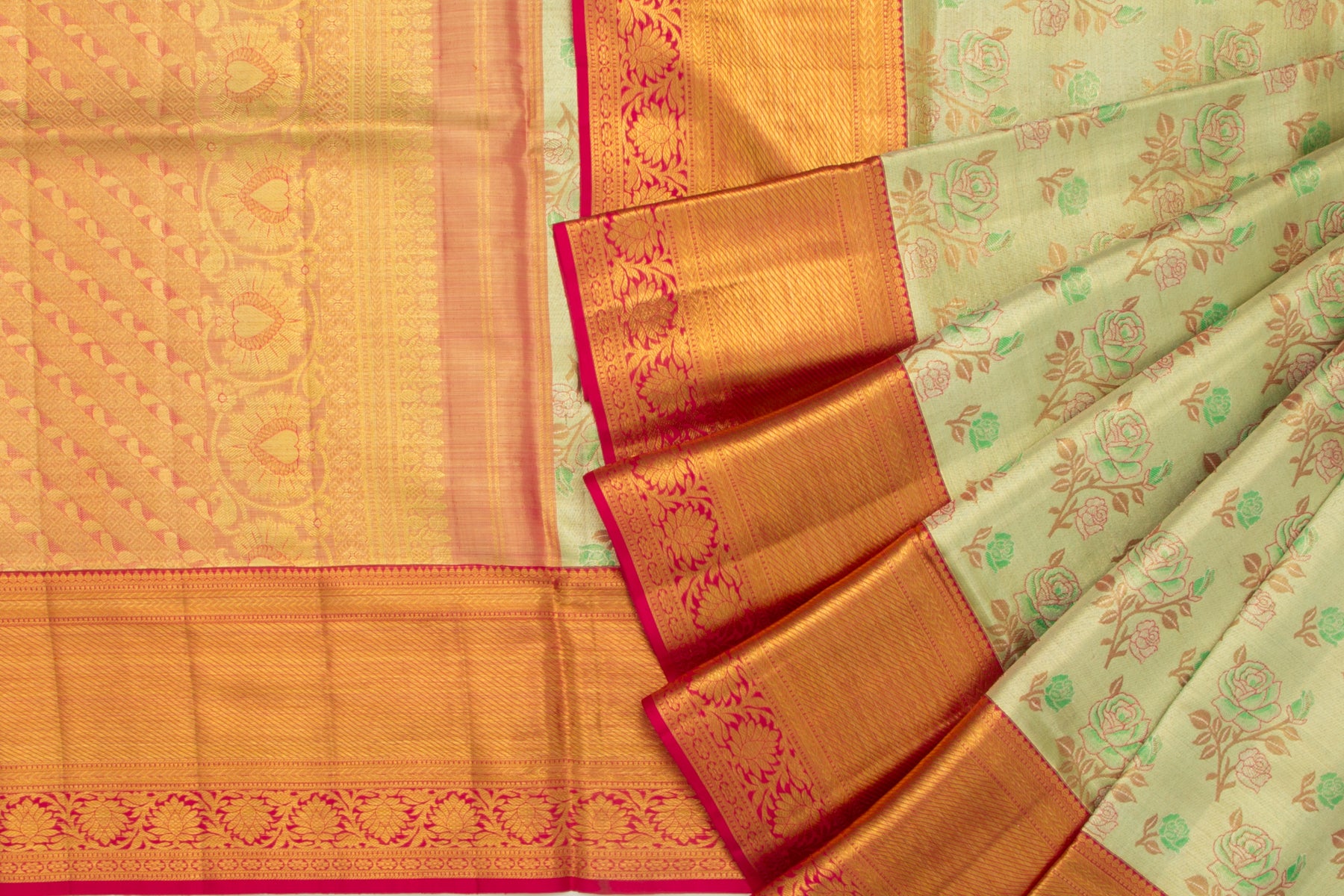 Kanchipuram Silk Tissue Brocade Silver Saree