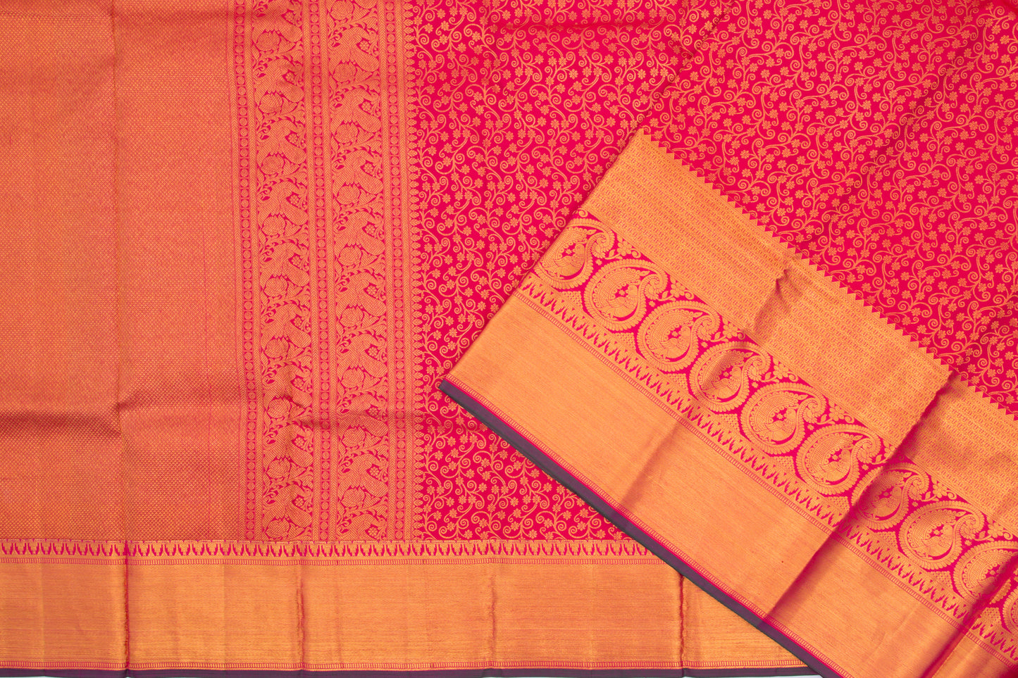 Kanchipuram Silk Jaal Pink Saree/5049914_2.jpg