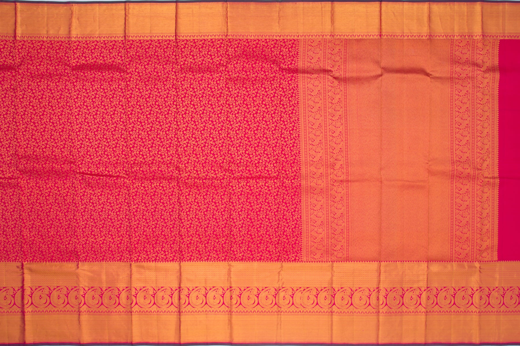 Kanchipuram Silk Jaal Pink Saree