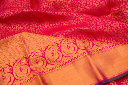 Kanchipuram Silk Jaal Pink Saree