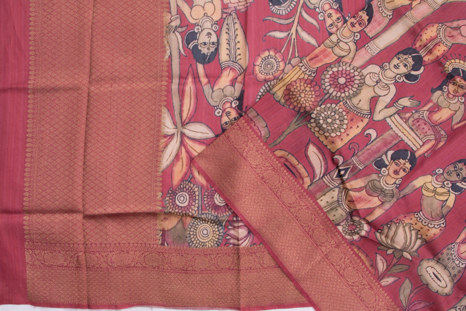 Tussar Printed Pink Saree/5055584_2.jpg