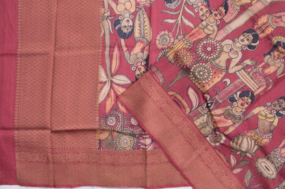 Tussar Printed Pink Saree/5055584_2.jpg