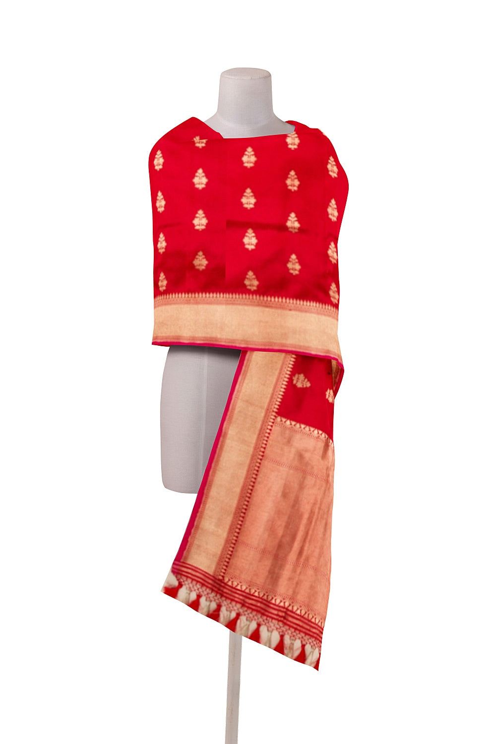 Banarasi Silk Butta Red Dupatta