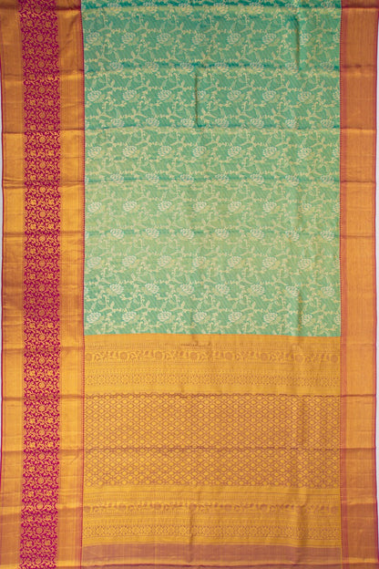 Taranga Kanchi Silk Tissue Jaal Green Saree