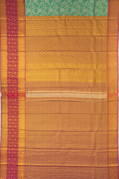 Taranga Kanchi Silk Tissue Jaal Green Saree