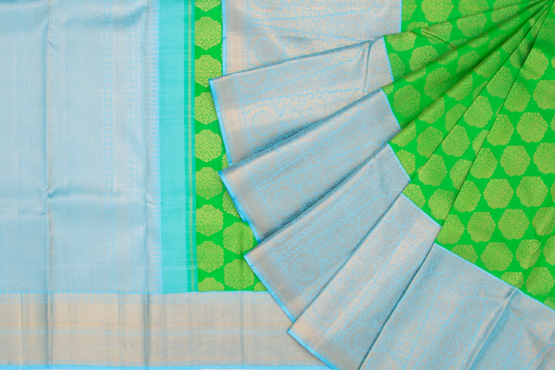 Kanchipuram Silk Butta Green Saree