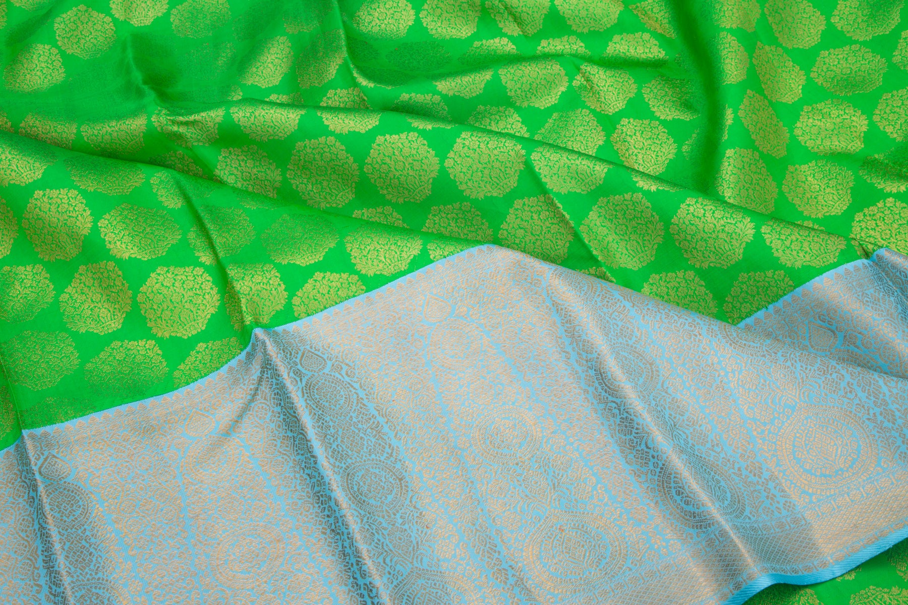 Kanchipuram Silk Butta Green Saree