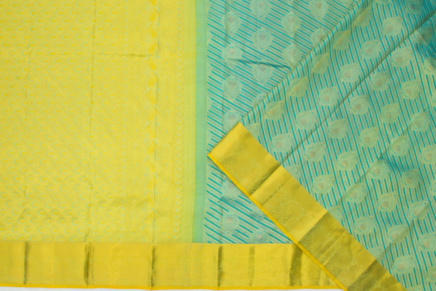 Soft Silk Lines And Butta Blue Saree