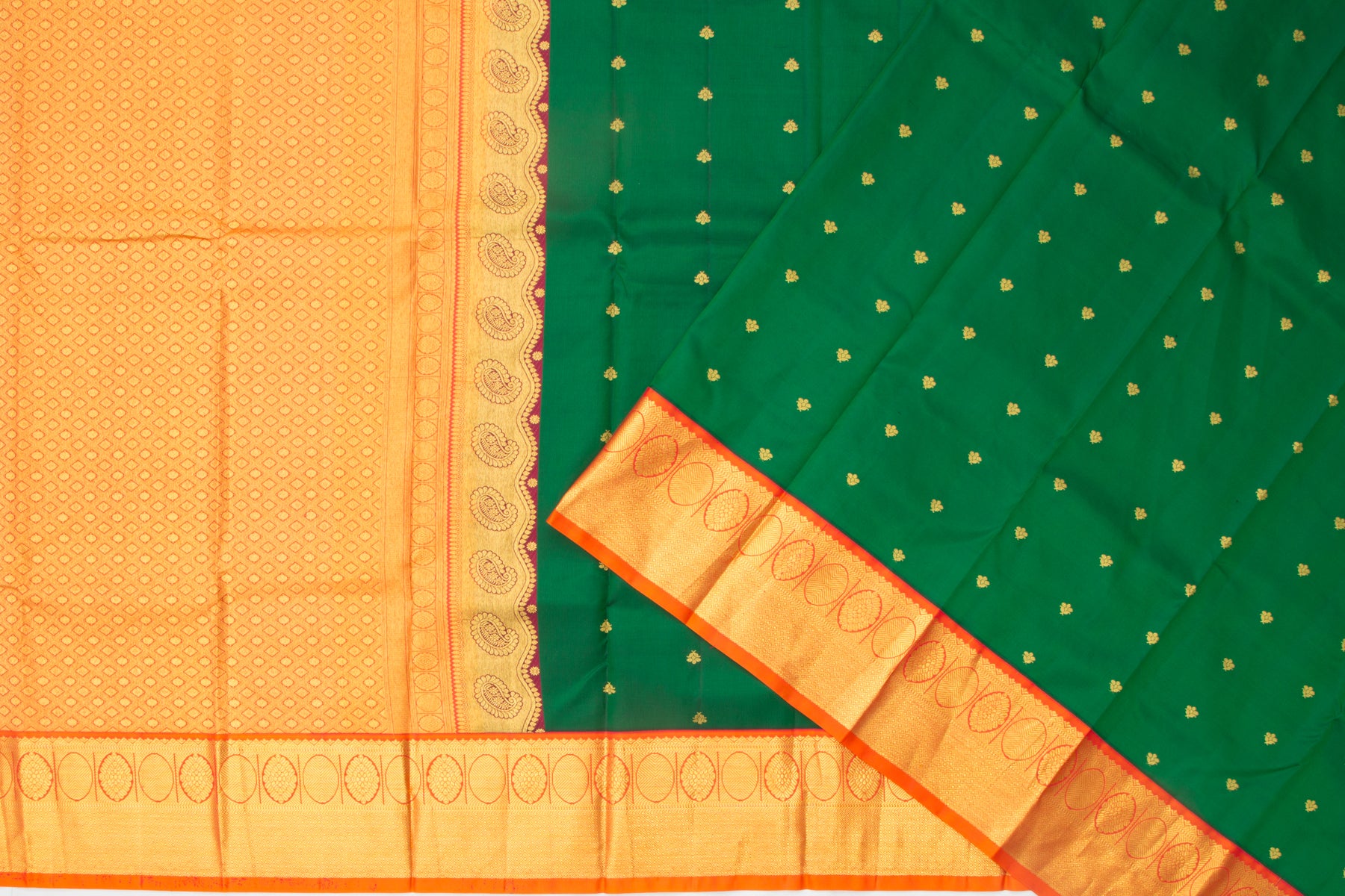 Kanchipuram Silk Butta Green Saree