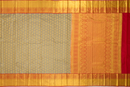 Kanchipuram Silk Butta Grey Sarere