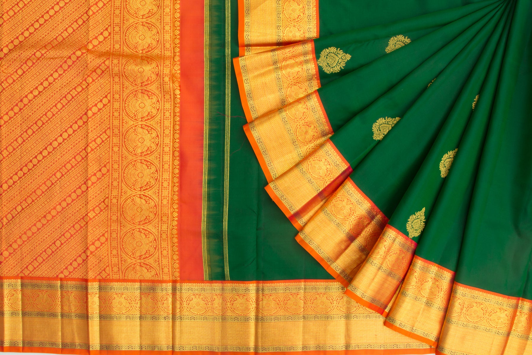 Kanchipuram Silk Butta Green Saree