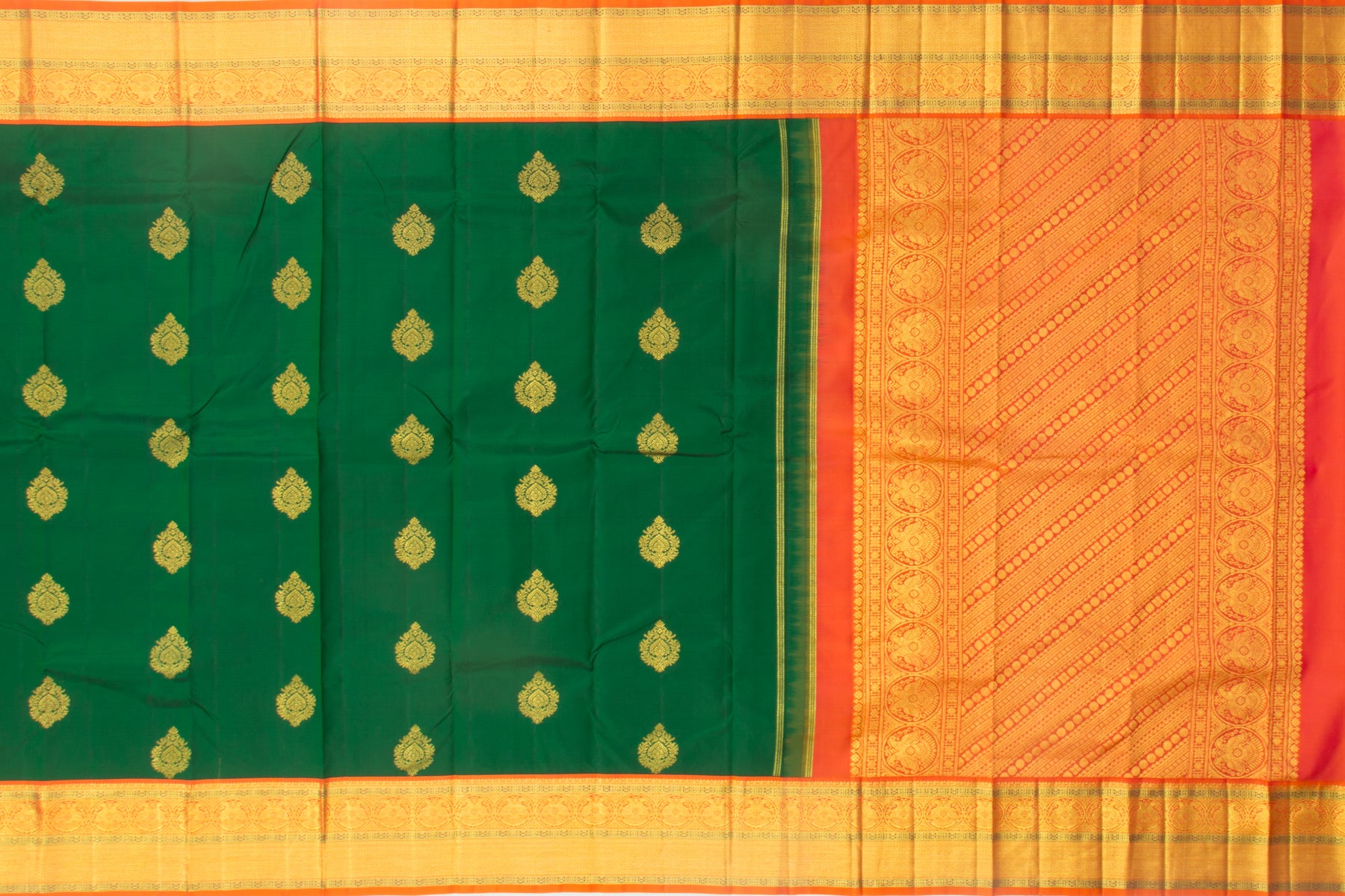 Kanchipuram Silk Butta Green Saree