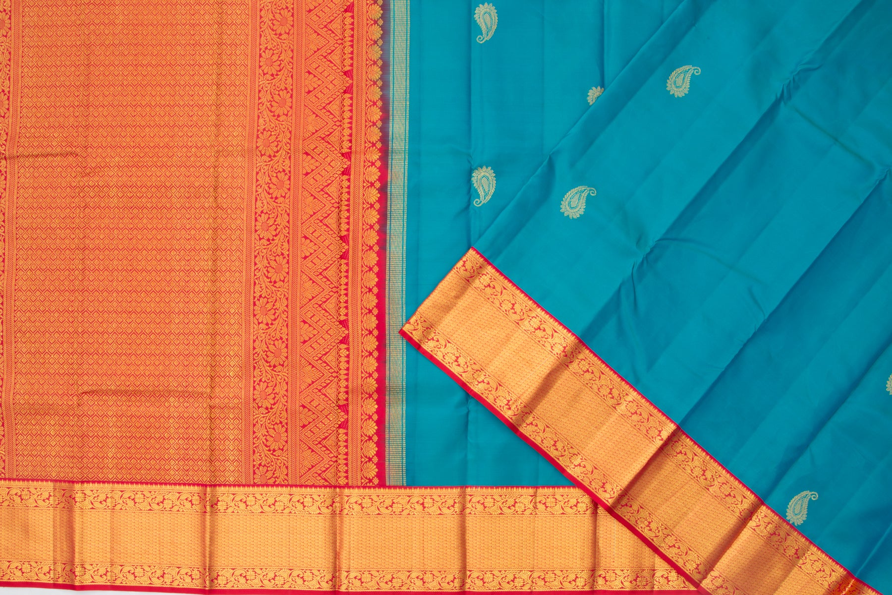 Kanchipuram Silk Butta Sky Blue Saree