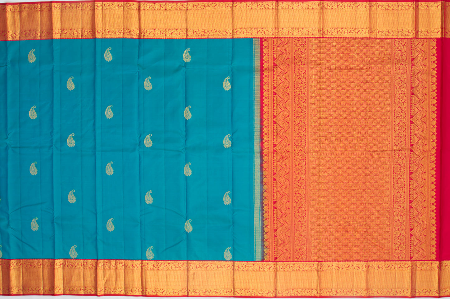 Kanchipuram Silk Butta Sky Blue Saree