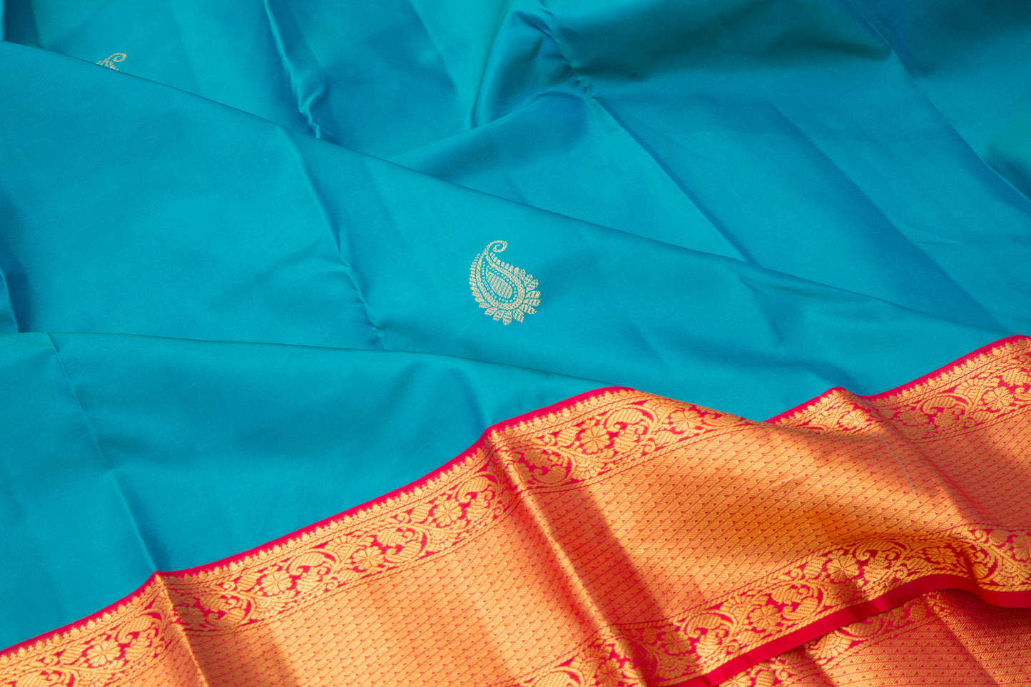 Kanchipuram Silk Butta Sky Blue Saree