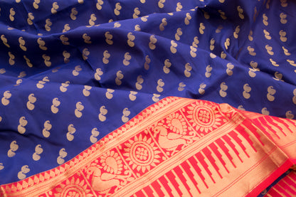 Coimbatore Soft Silk Butta Dark Blue Saree