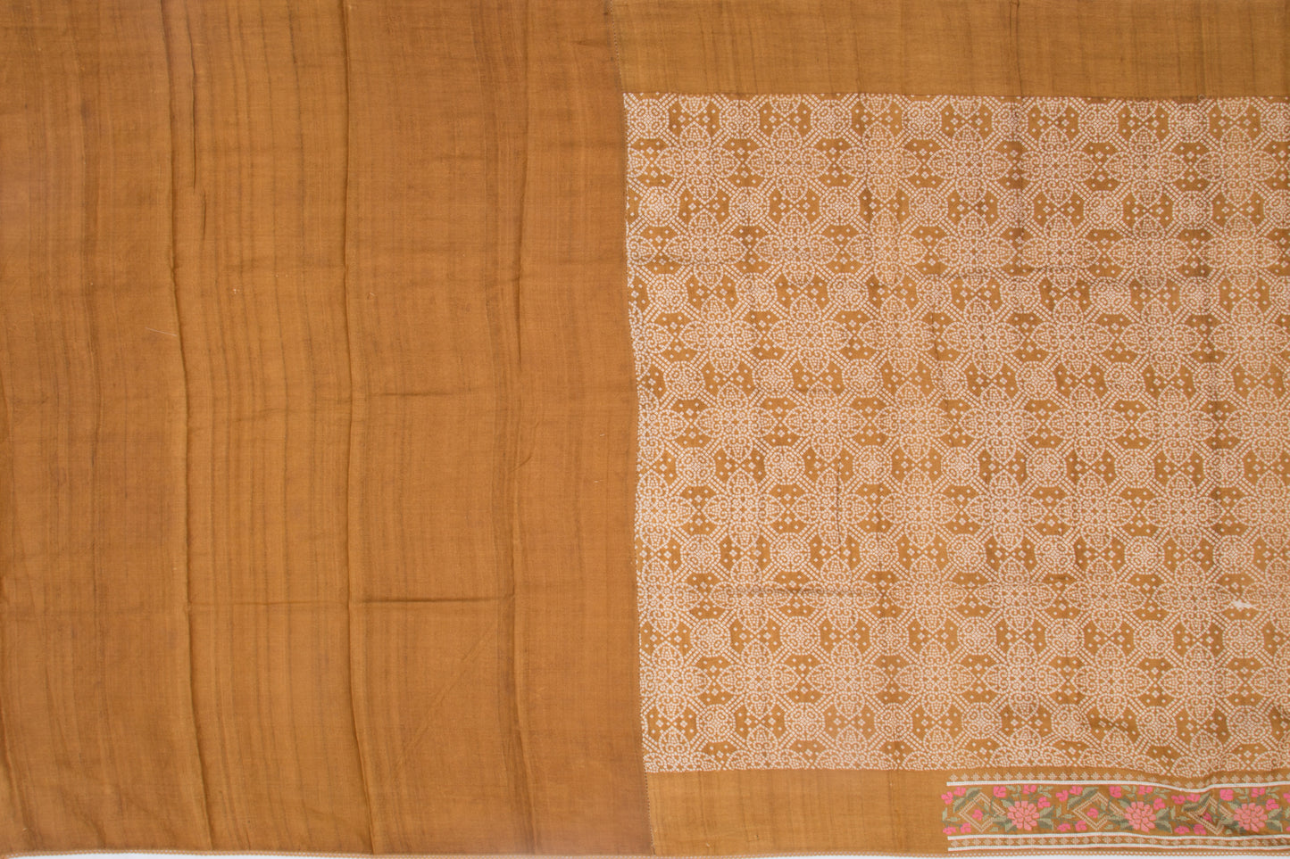 Tussar Printed Pastel Brown Saree