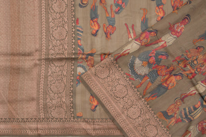 Munga Tussar Printed Green Saree/5075951_2.jpg