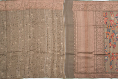 Munga Tussar Printed Green Saree