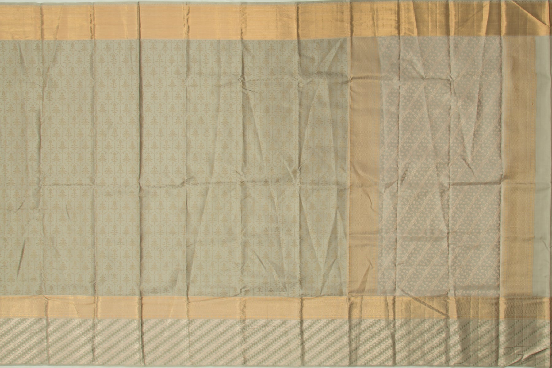 Kanchipuram Silk Jacquard Sage Green Saree