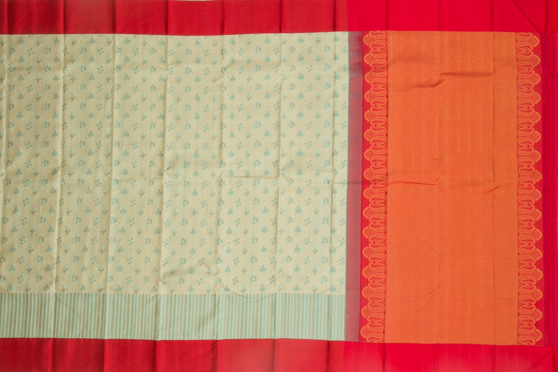 Kanchipuram Silk Jacquard Butta Pastel Green Saree