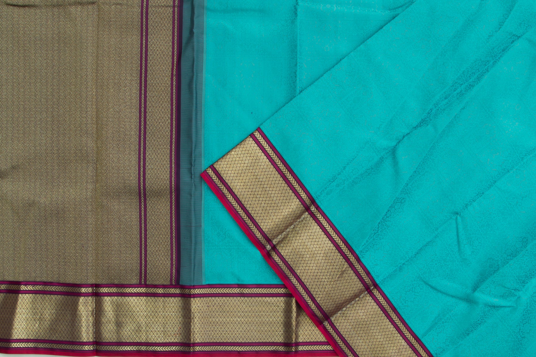 Kanchipuram Silk Jacquard Blue Saree