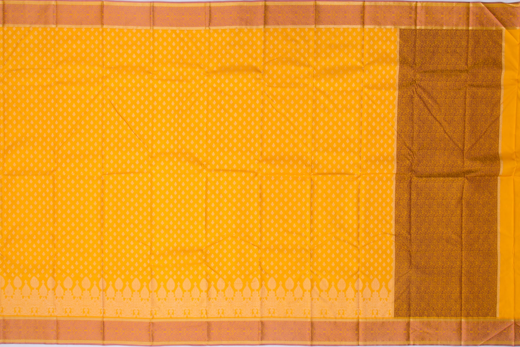 Kanchipuram Silk Jacquard Yellow Sraee