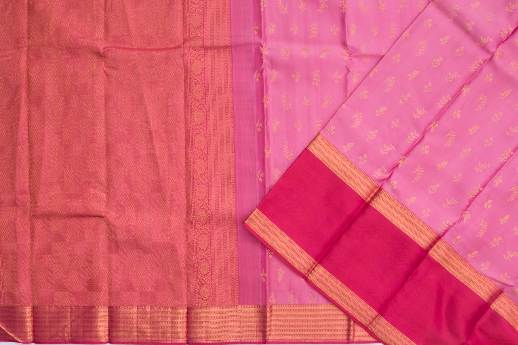 Kanchipuram Silk Butta Pastel Pink Saree