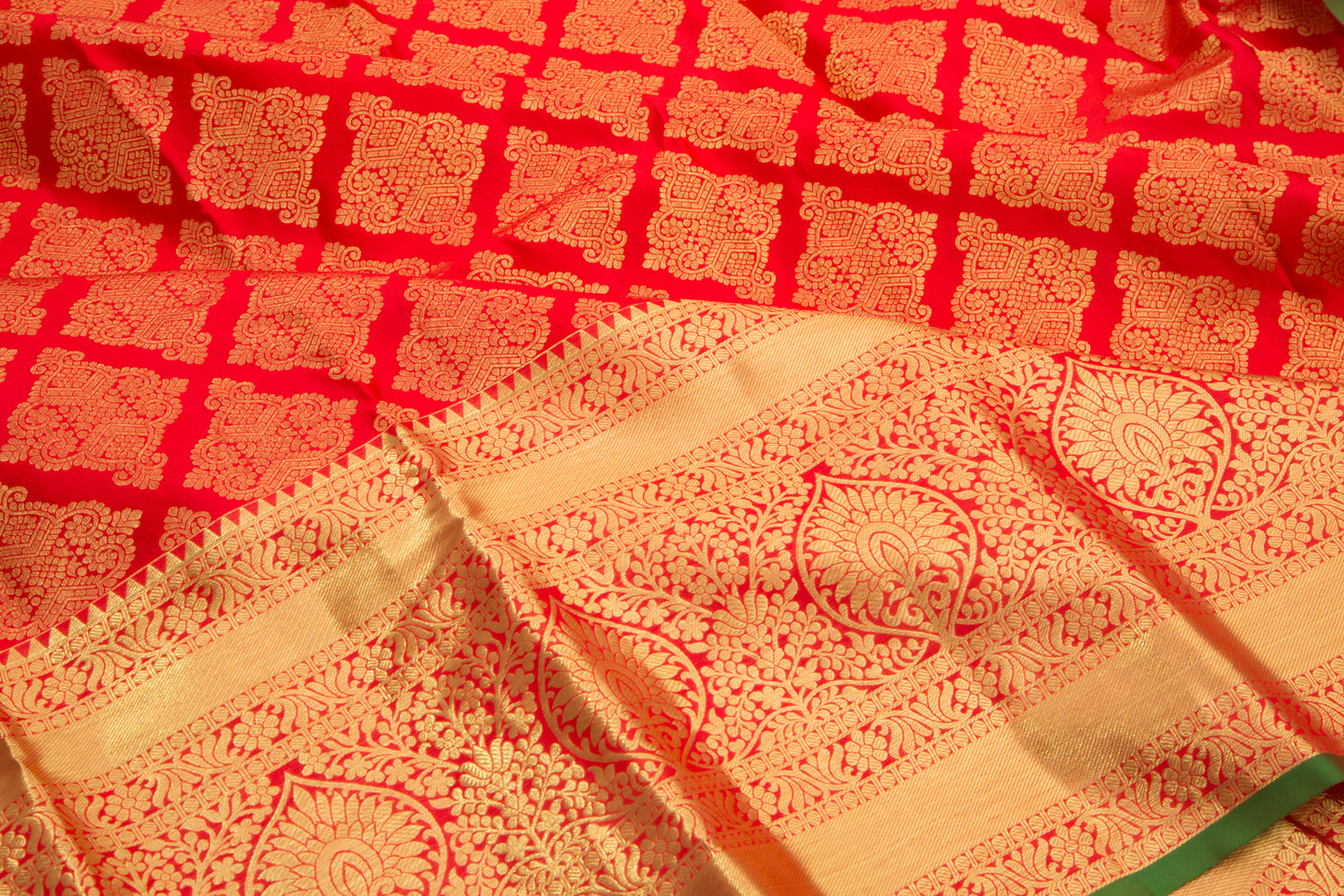 Taranga Kanchi Silk Brocade Red Saree