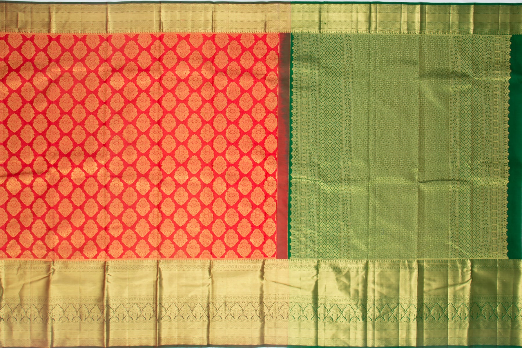 Kanchipuram Silk Brocade Red Saree