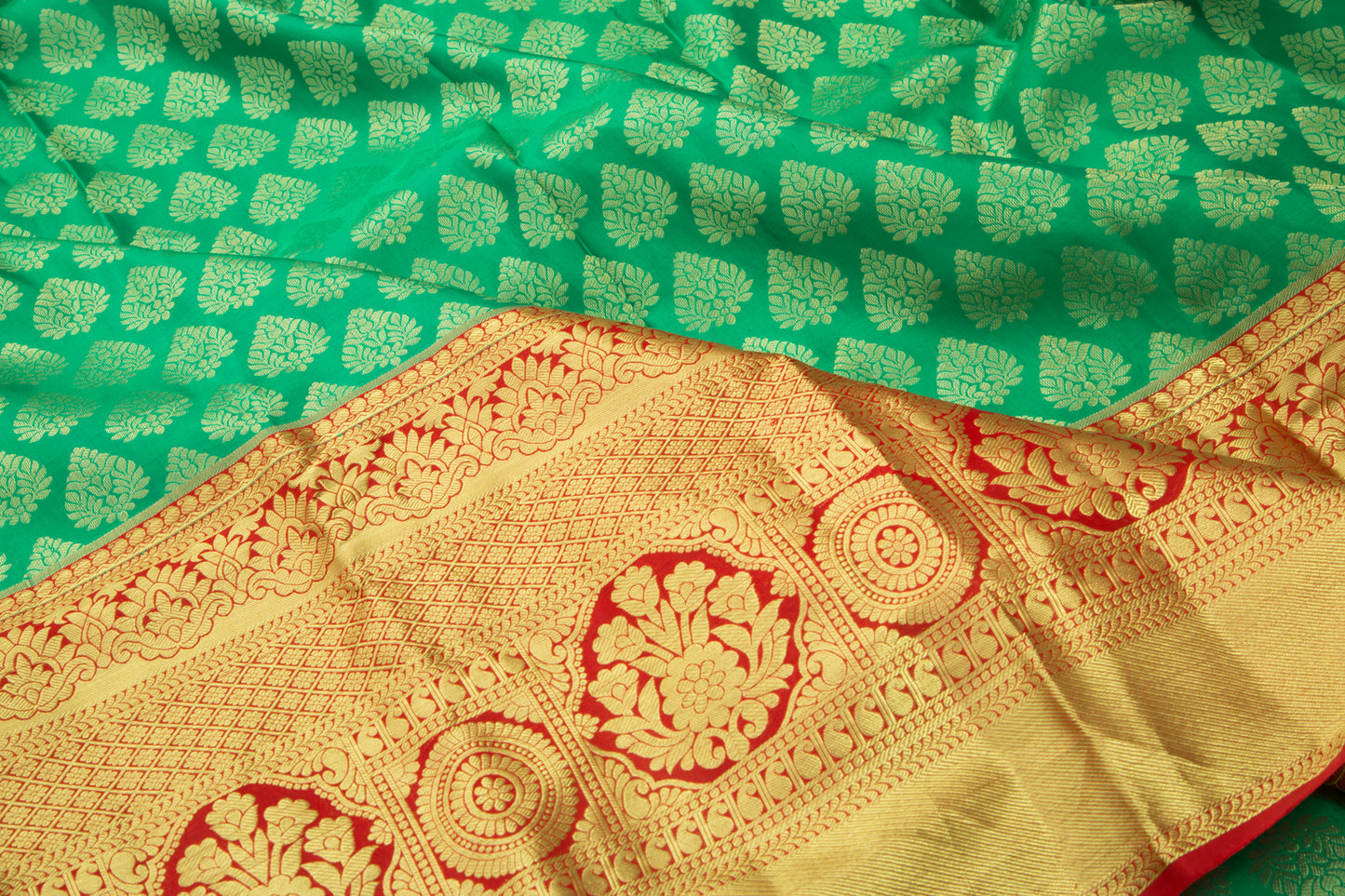 Taranga Kanchi Silk Brocade Sea Green Saree