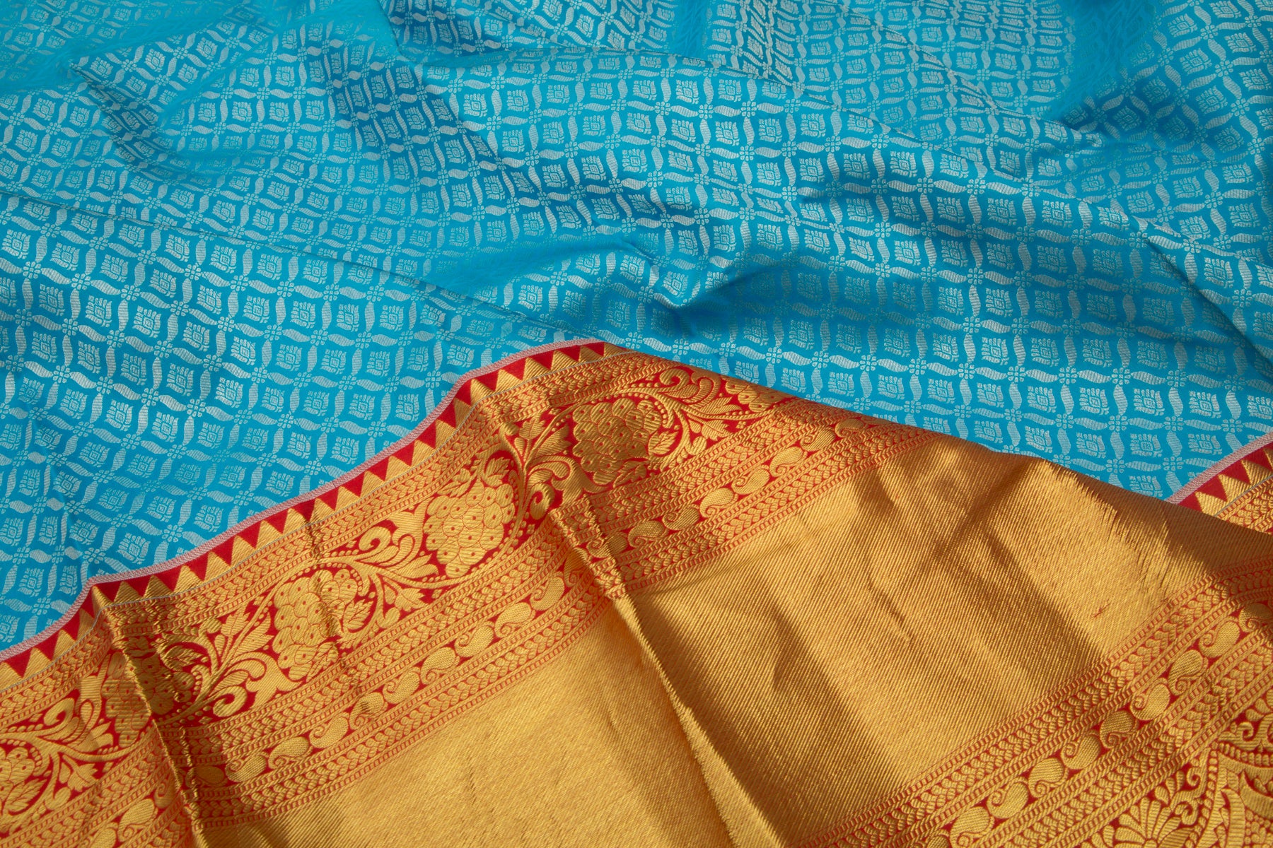 Taranga Kanchi Silk Brocade Aqua Blue Saree