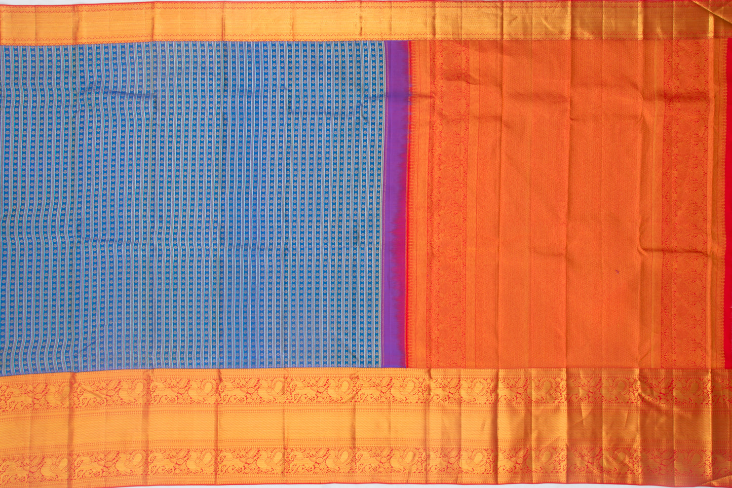 Kanchipuram Silk Brocade Blue Saree