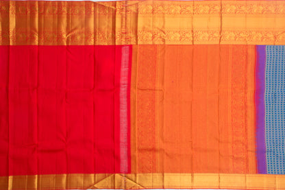 Kanchipuram Silk Brocade Blue Saree