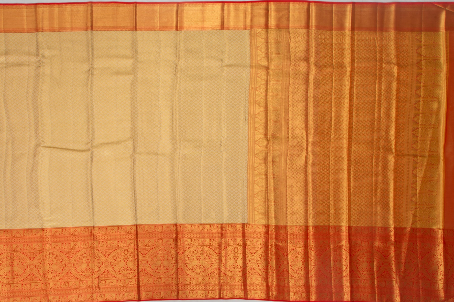 Kanchipuram Silk Tissue Brocade Gold Saree