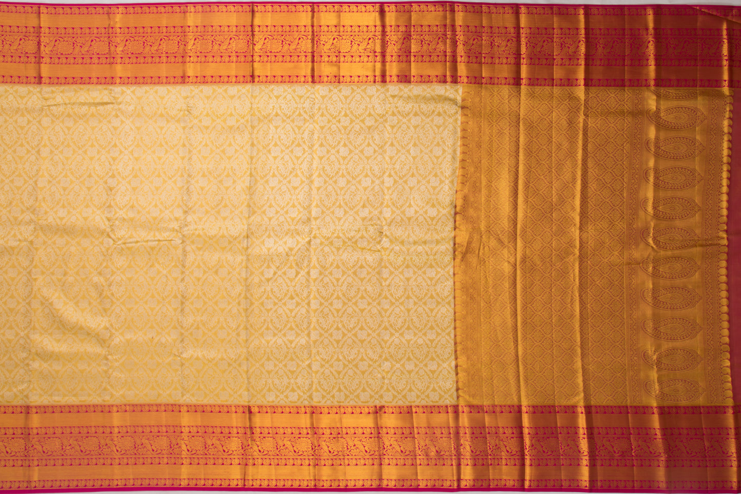 Kanchipuram Silk Tissue Brocade Gold Saree