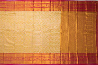 Kanchipuram Silk Tissue Brocade Gold Saree