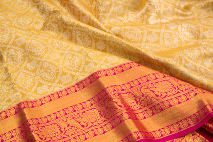 Kanchipuram Silk Tissue Brocade Gold Saree