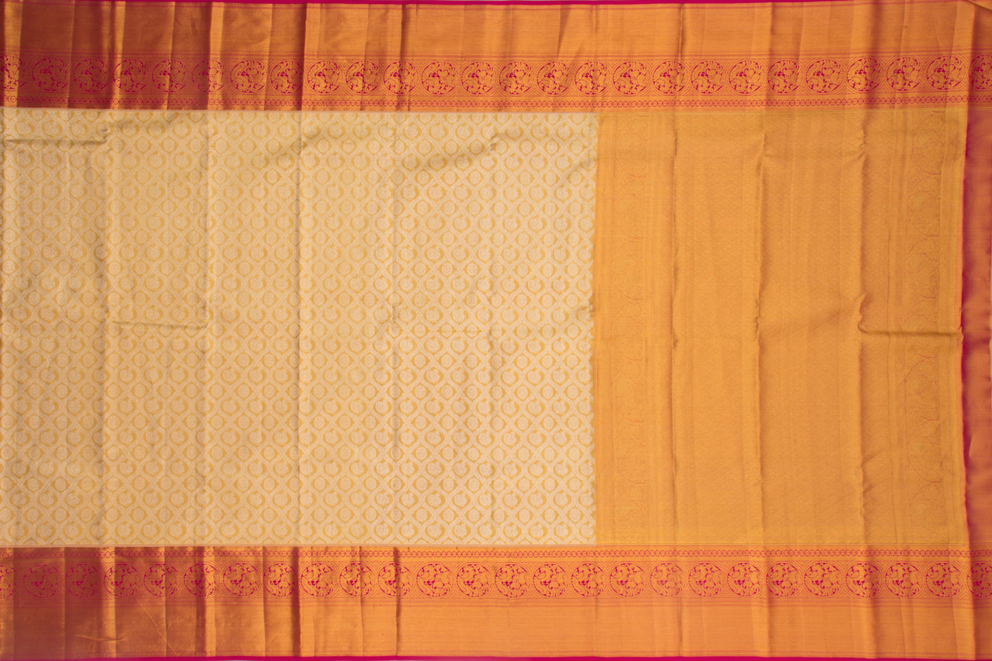 Kanchipuram Silk Tissue Brocade Gold Saree