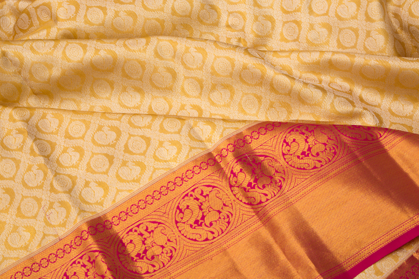 Kanchipuram Silk Tissue Brocade Gold Saree