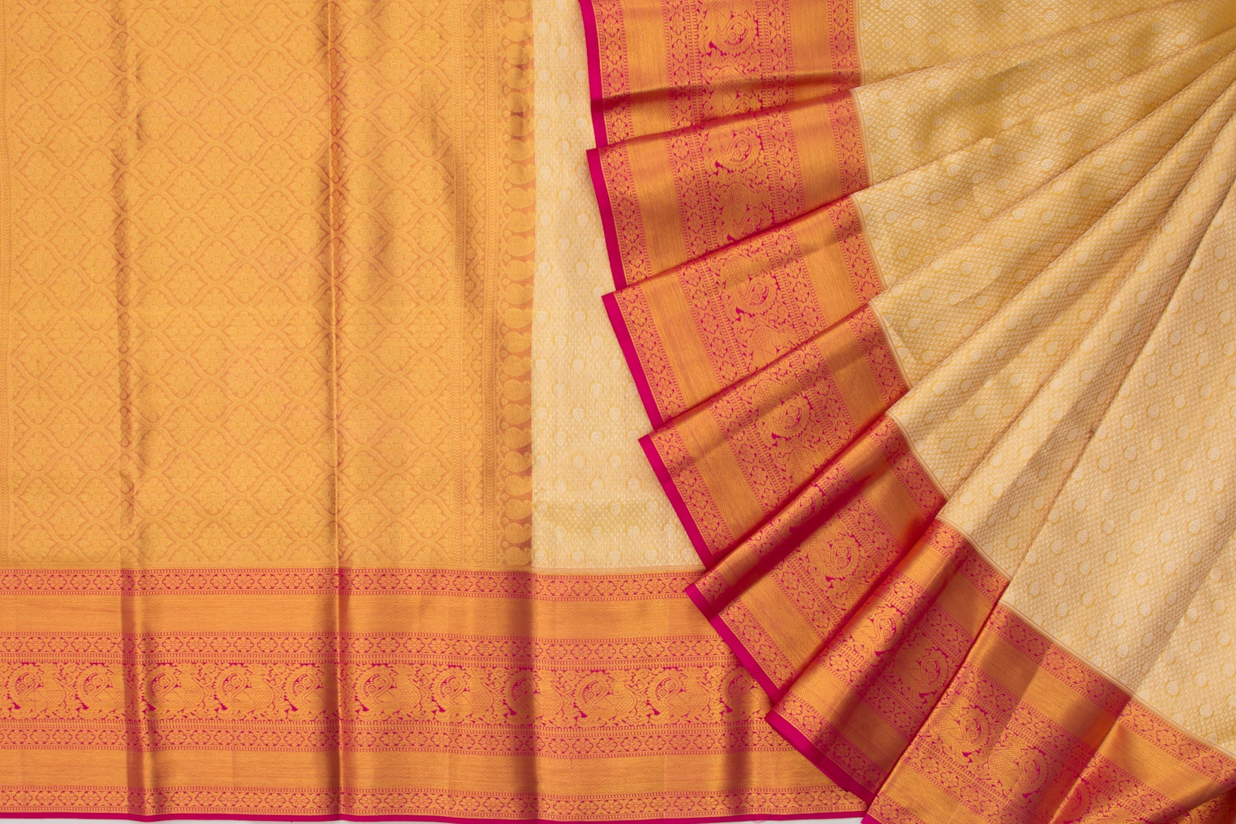 Kanchipuram Silk Tissue Brocade Gold Saree